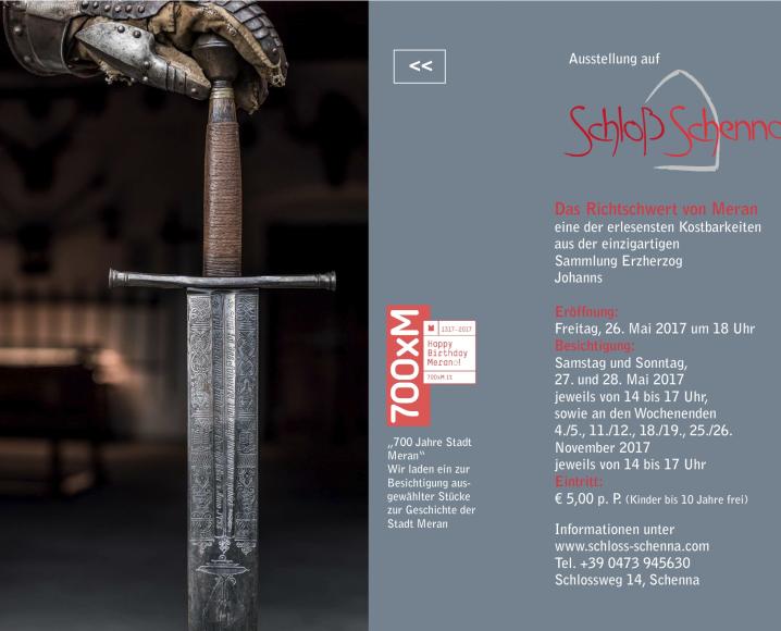 2017_Schenna_Sonderausstellung über Erzherzog Johann 700 Jahre Meran Flugblatt
